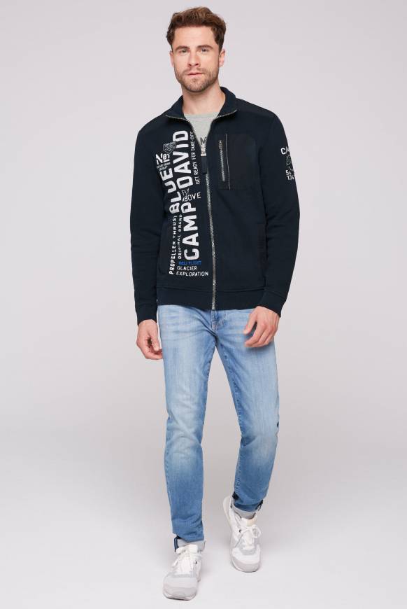 Soccx Sweatjacke mit tonigen Ripstop-Details blue navy Clearance-Verkauf