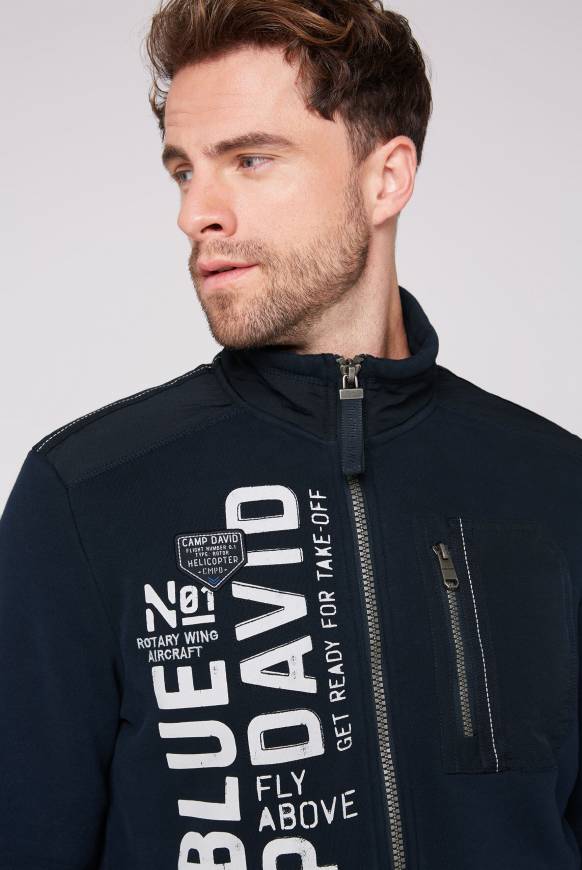 Soccx Sweatjacke mit tonigen Ripstop-Details blue navy Clearance-Verkauf