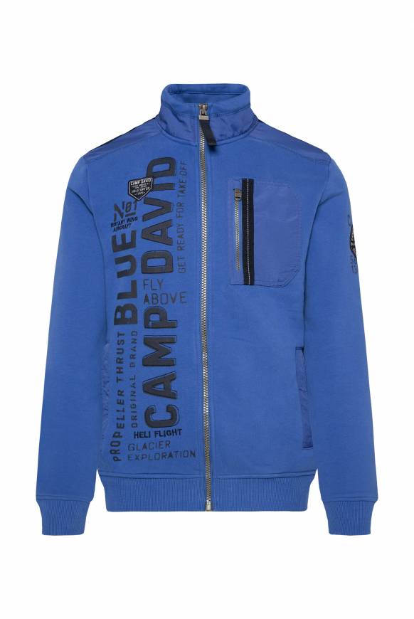 Soccx Sweatjacke mit tonigen Ripstop-Details strong blue Kostenloser Versand international