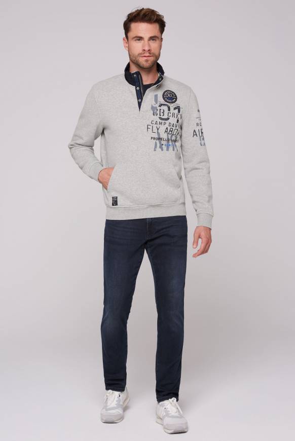 Soccx Troyer-Sweatshirt mit Artworks granite melange Speichern exportieren