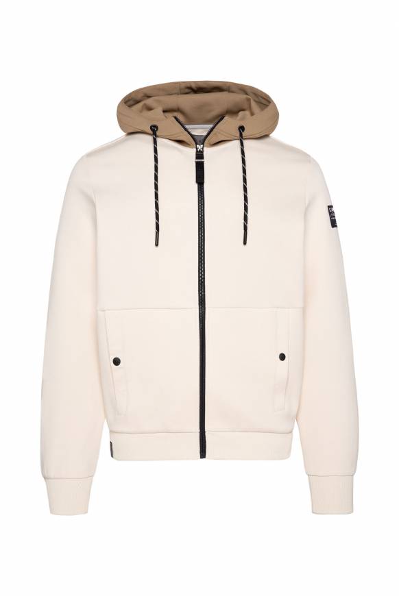 Soccx Sweatjacke aus Interlock mit Kapuze ecru zollfrei