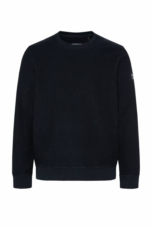 Soccx Sweatshirt Reversed mit Patch-Print blue navy 50% Rabatt für begrenzte Zeit