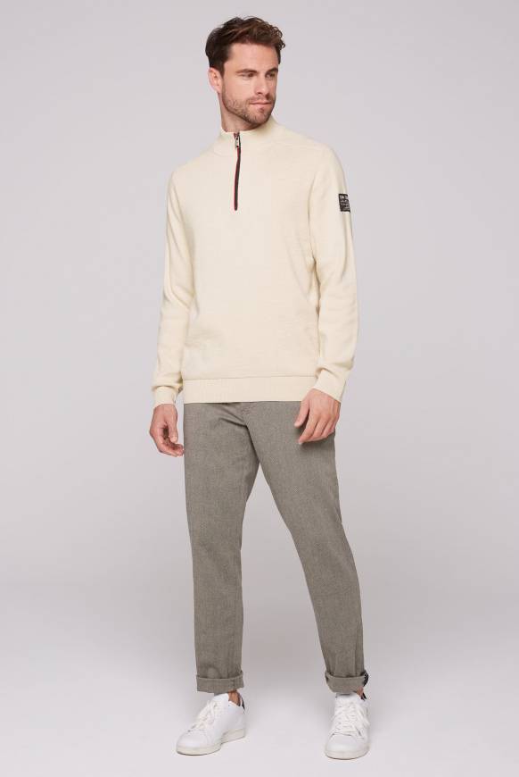 Soccx Troyer-Pullover mit Zipper-Detail ecru Outlet