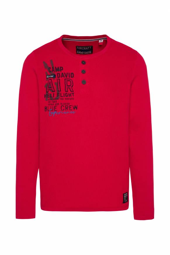 Soccx Henley-Pullover Stone Washed flight red Verkauf