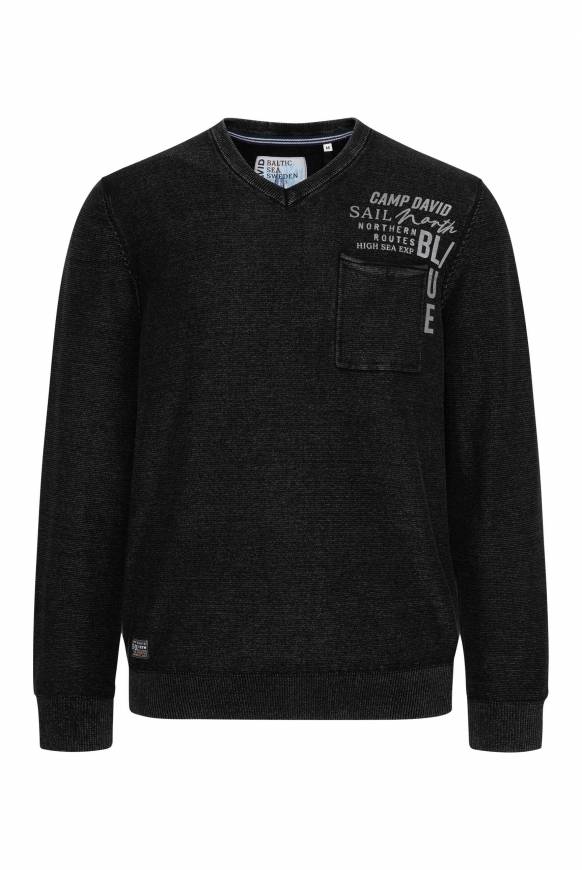 Soccx Pullover Linksstrick mit Used Look black Angebote