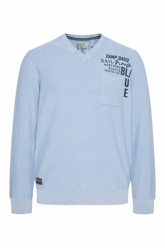 Soccx Pullover Linksstrick mit Used Look summer blue Hotsell