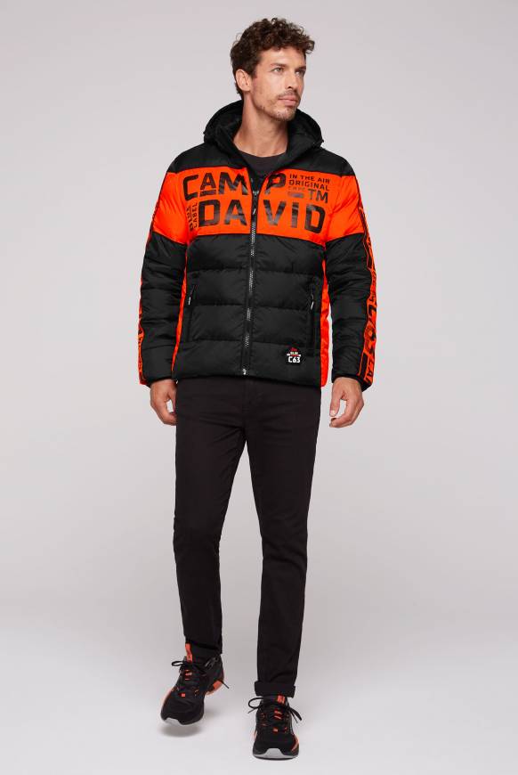 Soccx Winterjacke mit Colour-Blocking und Logo-Design black im Angebot