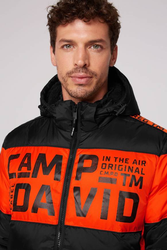 Soccx Winterjacke mit Colour-Blocking und Logo-Design black im Angebot