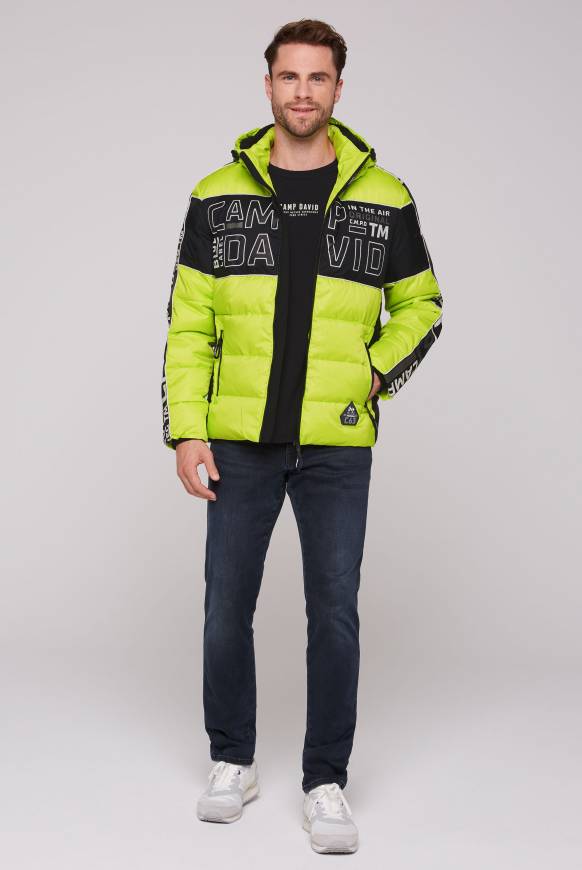 Soccx Winterjacke mit Colour-Blocking und Logo-Design neon kiwi Fabrikverkauf