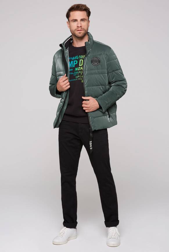 Soccx Steppjacke mit Coating und Zip-Anhänger khale green Günstig kaufen