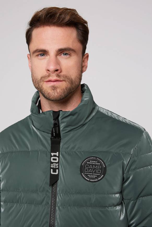 Soccx Steppjacke mit Coating und Zip-Anhänger khale green Günstig kaufen