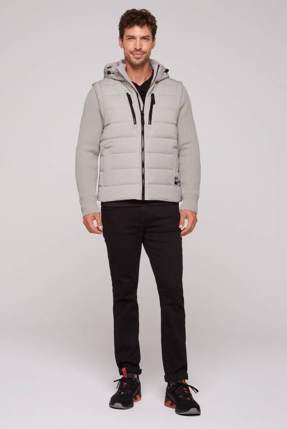 Soccx 2-in-1 Steppweste mit abtrennbaren Ärmeln light grey Versandkostenfrei