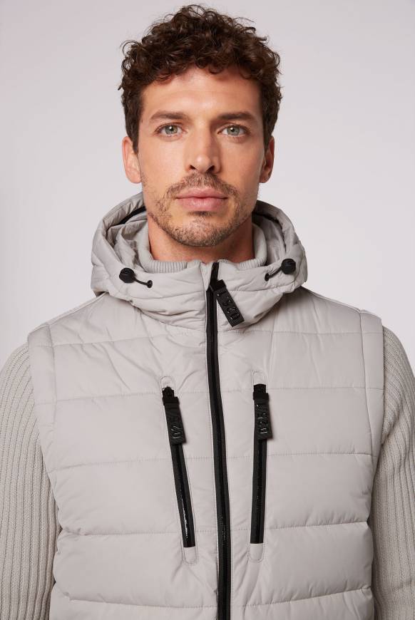 Soccx 2-in-1 Steppweste mit abtrennbaren Ärmeln light grey Versandkostenfrei
