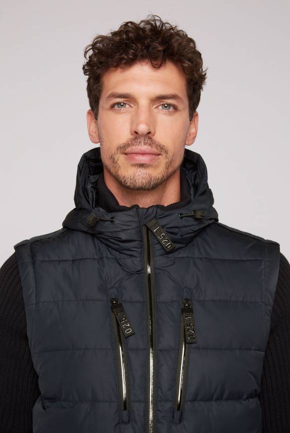 Soccx 2-in-1 Steppweste mit abtrennbaren Ärmeln blue navy Großer Ausverkauf