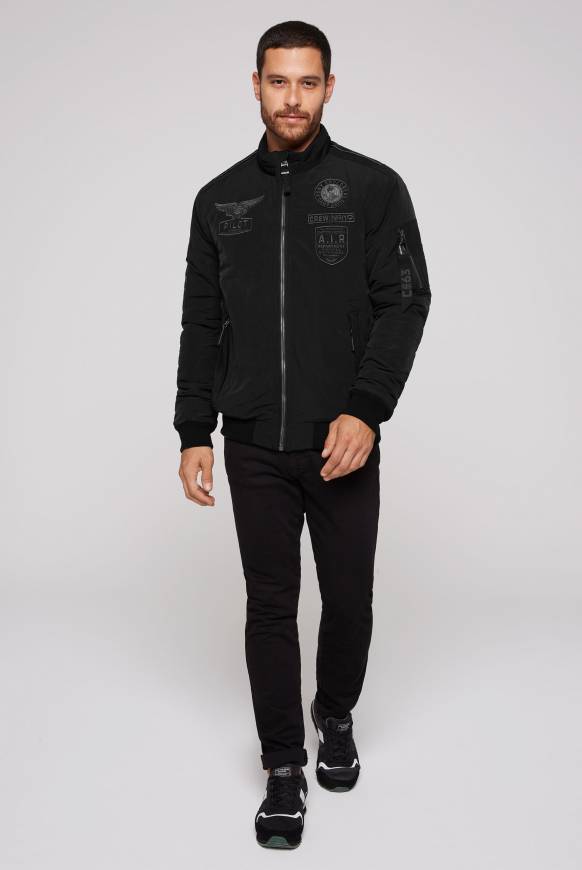 Soccx Wattierter Fliegerblouson mit Patches black Flash Sale