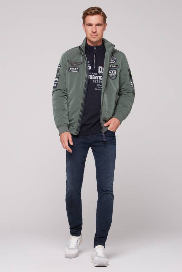 Soccx Wattierter Fliegerblouson mit Patches khale green Begrenztes Angebot