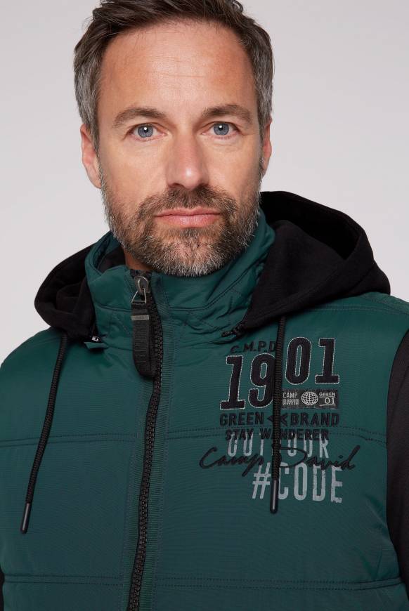 Soccx Outdoorweste mit abtrennbarer Sweatkapuze deep green Black Friday