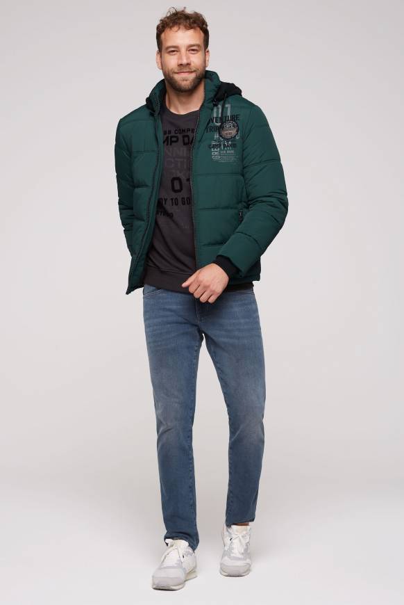 Soccx Strukturierte Steppjacke mit abtrennbarer Sweatkapuze deep green Cyber Monday