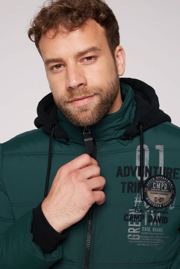 Soccx Strukturierte Steppjacke mit abtrennbarer Sweatkapuze deep green Cyber Monday