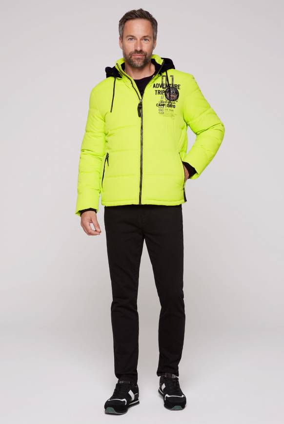 Soccx Strukturierte Steppjacke mit abtrennbarer Sweatkapuze neon kiwi Weihnachtsangebot
