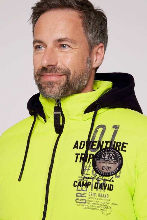 Soccx Strukturierte Steppjacke mit abtrennbarer Sweatkapuze neon kiwi Weihnachtsangebot