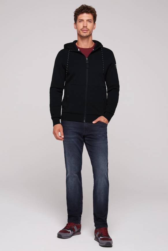 Soccx Sweatjacke aus Interlock mit Kapuze blue navy Osterangebot