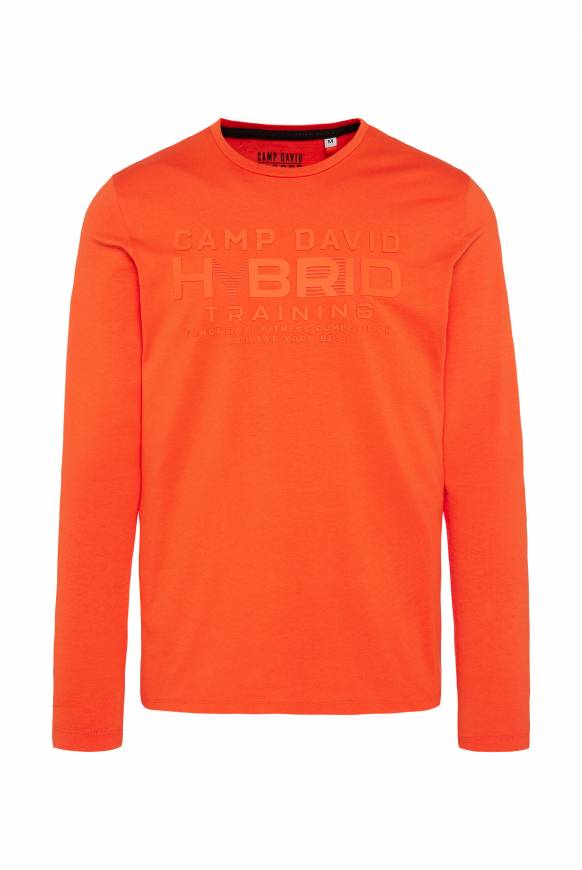 Soccx Langarmshirt mit Rubber Print signal orange Vatertagsangebot