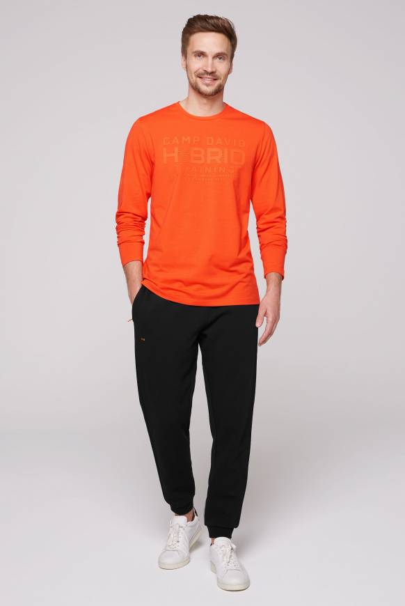 Soccx Langarmshirt mit Rubber Print signal orange Vatertagsangebot