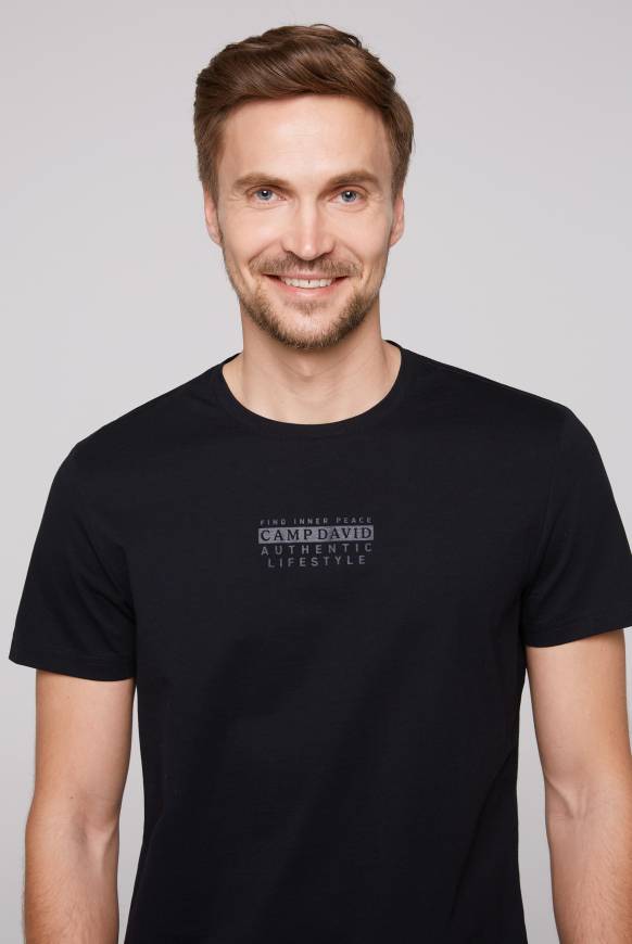 Soccx T-Shirt Rundhals mit Logo Print blue navy Heißer Verkauf