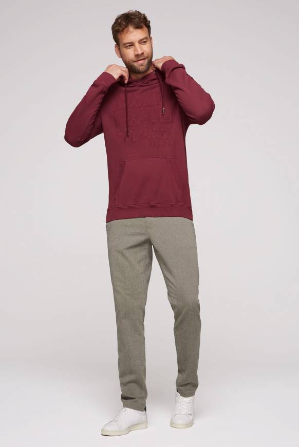 Soccx Hoodie mit tonigem Logo Artwork burgundy Top Angebot