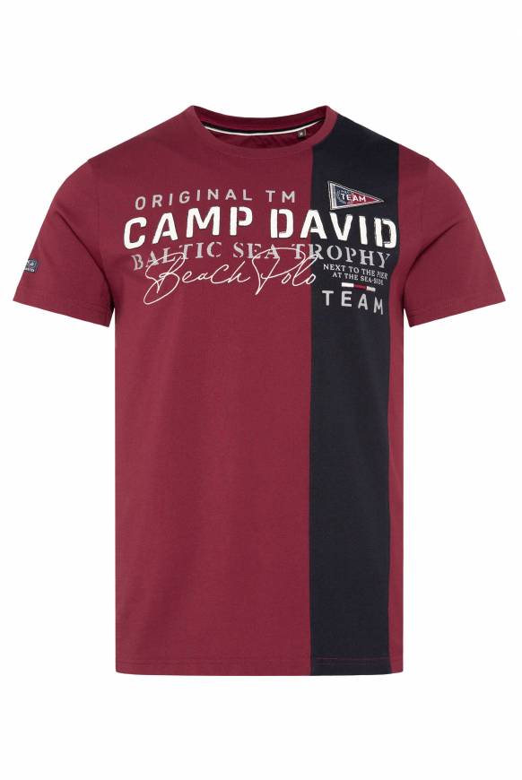 Soccx T-Shirt mit Color-Blocking und Artwork burgundy Blitzangebot