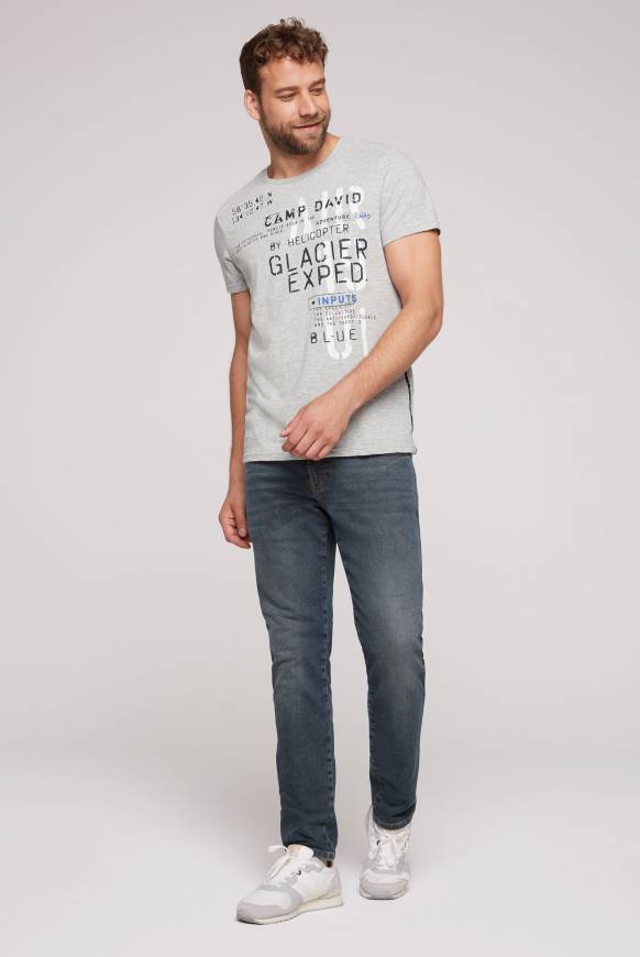Soccx T-Shirt mit Print im Used Look granite melange Bestseller