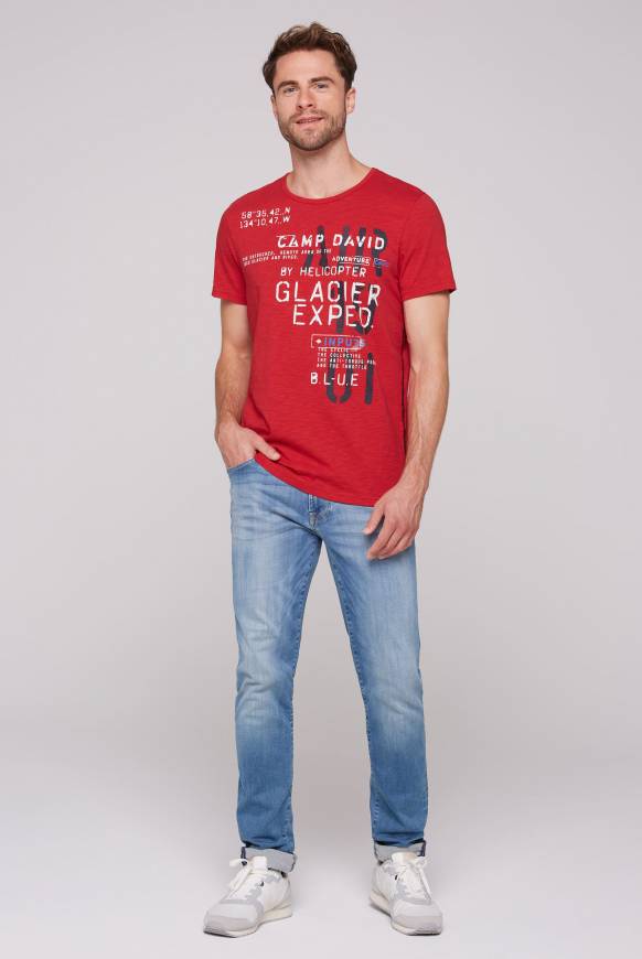 Soccx T-Shirt mit Print im Used Look flight red Kauf eins, bekomm eins gratis