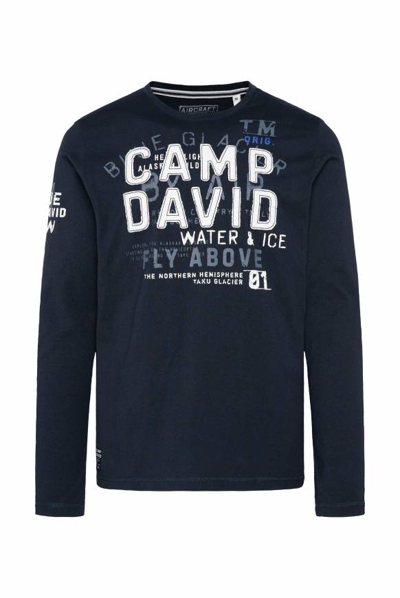 Soccx Langarmshirt mit Label-Applikationen blue navy Tägliche Deals