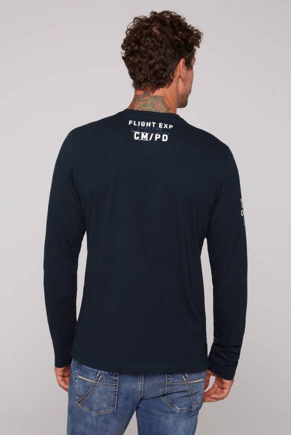 Soccx Langarmshirt mit Label-Applikationen blue navy Tägliche Deals