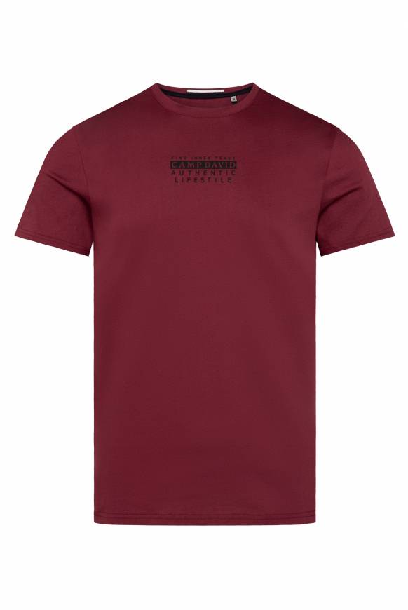 Soccx T-Shirt Rundhals mit Logo Print burgundy Riesige Ersparnisse