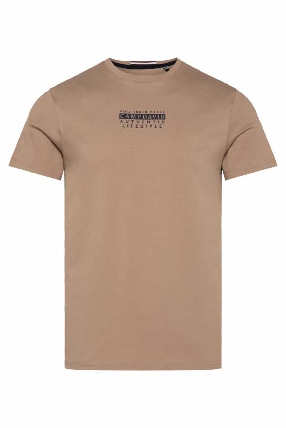 Soccx T-Shirt Rundhals mit Logo Print tan Tiefpreis