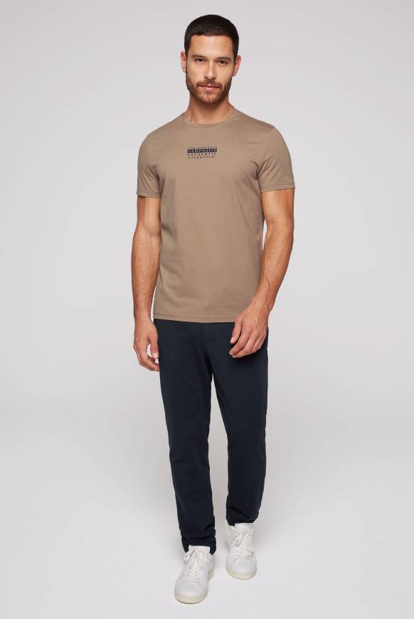 Soccx T-Shirt Rundhals mit Logo Print tan Tiefpreis