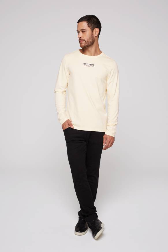 Soccx Longsleeve mit Logo Print ecru Wochenangebot