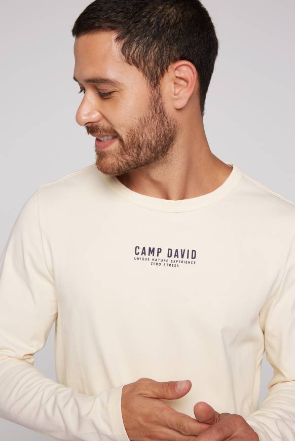 Soccx Longsleeve mit Logo Print ecru Wochenangebot