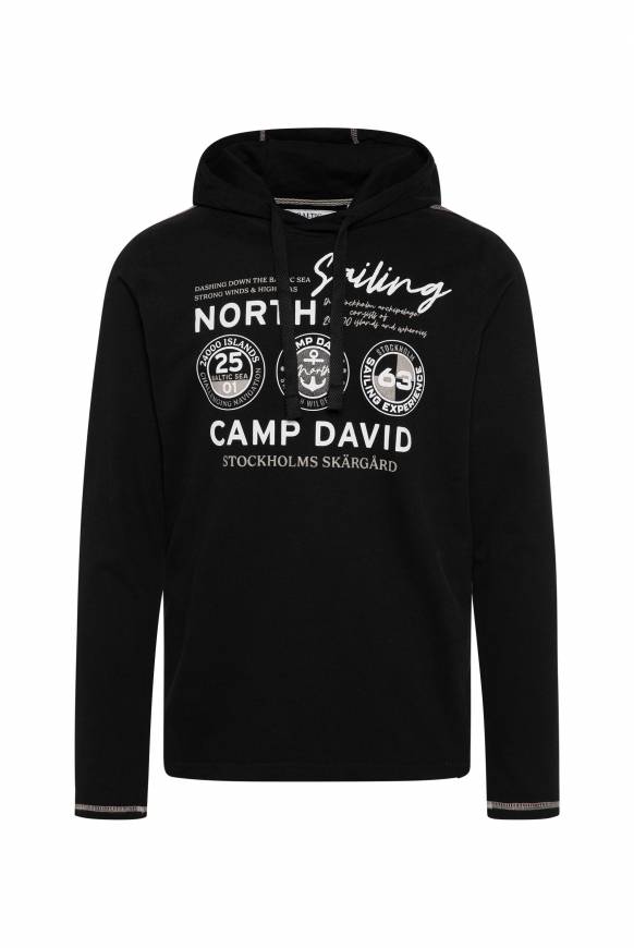 Soccx Langarmshirt mit Kapuze und Print black Zeitbegrenzte Promotion