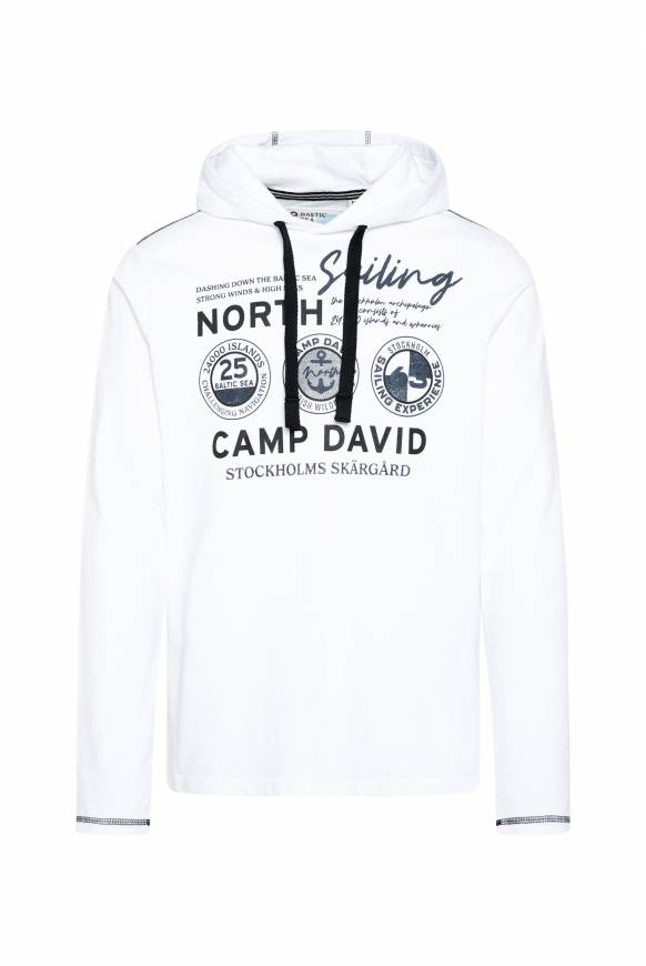 Soccx Langarmshirt mit Kapuze und Print opticwhite Bis zu 50% Rabatt