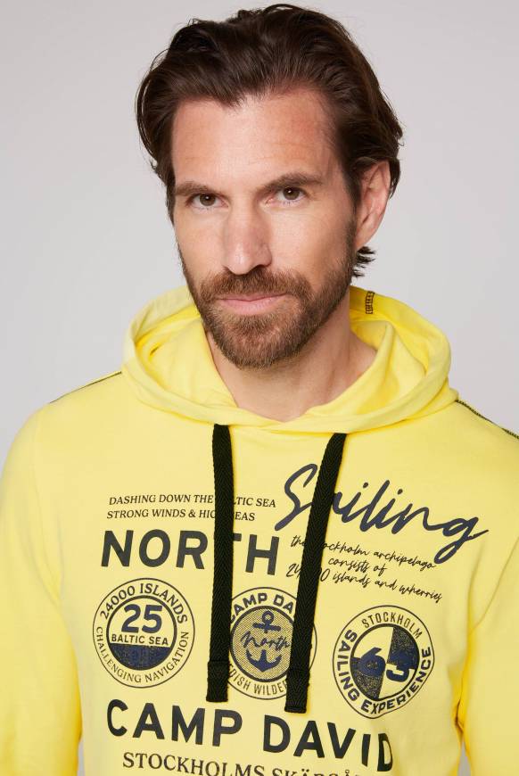 Soccx Langarmshirt mit Kapuze und Print light lime Bis zu 60% Rabatt