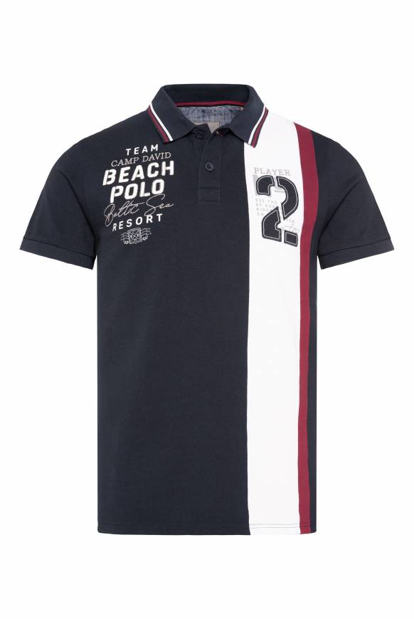 Soccx Pikee-Polo mit Color-Blocking und Artwork blue navy Nur für heute