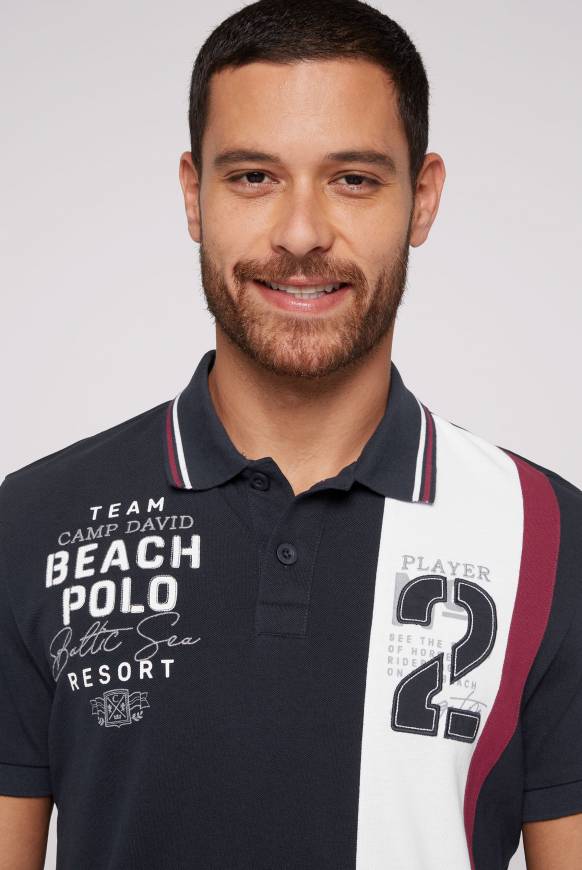 Soccx Pikee-Polo mit Color-Blocking und Artwork blue navy Nur für heute