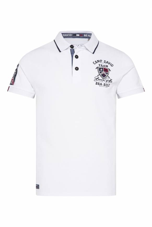 Soccx Pikee-Polo mit Label Patches und Stickereien opticwhite Discount Store für neue Produkte