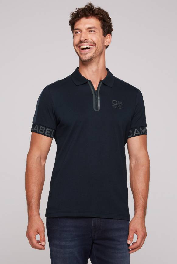 Soccx Kurzarmpolo mit Folienprints blue navy Nur noch ein Tag übrig