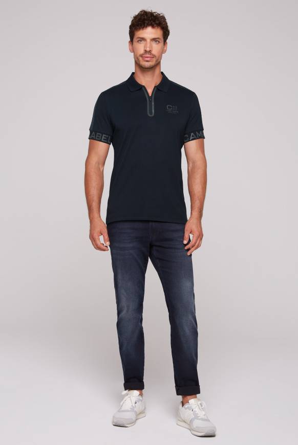 Soccx Kurzarmpolo mit Folienprints blue navy Nur noch ein Tag übrig