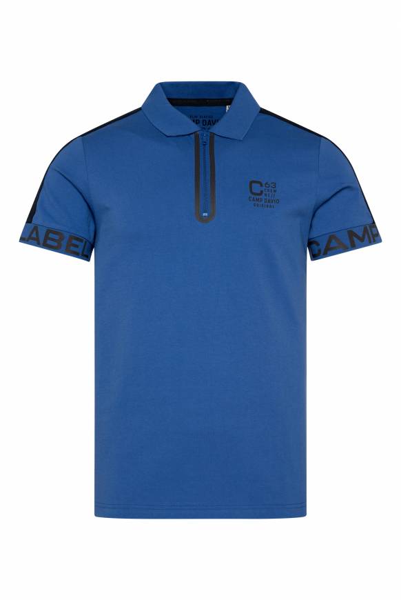 Soccx Kurzarmpolo mit Folienprints strong blue Super Rabatt