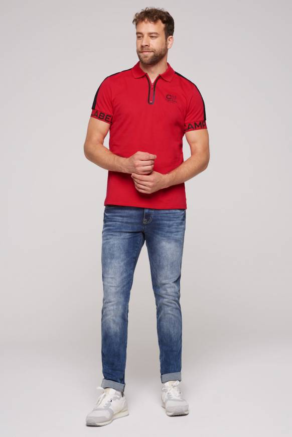 Soccx Kurzarmpolo mit Folienprints flight red Riesige Rabatte